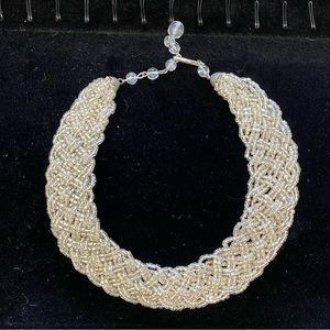 Vintage beaded collar choker necklace